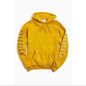 Urban Outfitters Mustard Champion Hoodie With Sleeve Designs